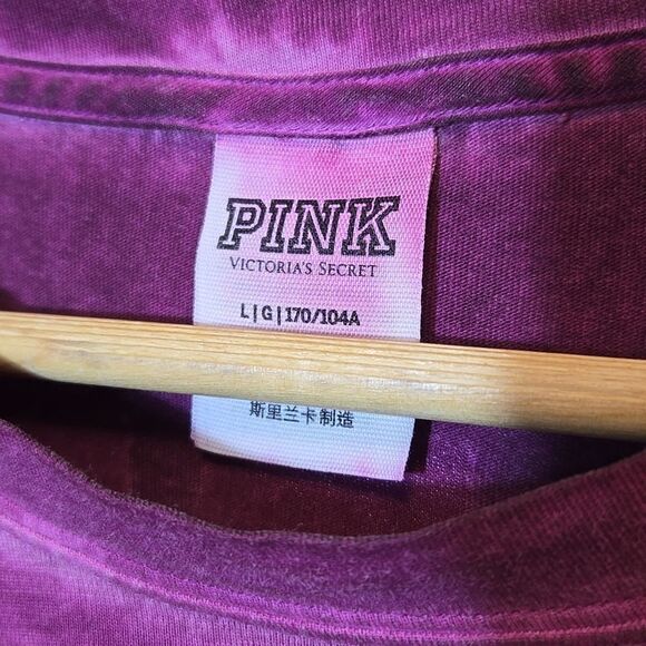 PINK Victoria's Secret Vintage Wash Long Sleeve Pocket Tee Size Large Oversized - Picture 4 of 8